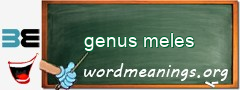 WordMeaning blackboard for genus meles